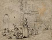 Gerard ter Borch the Younger Market in Haarlem oil painting reproduction